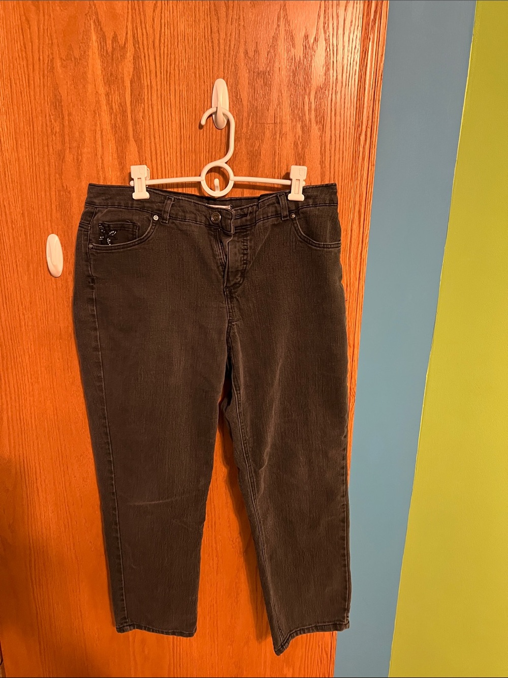 Just My Size Black Straight-Leg Jeans 18w Short